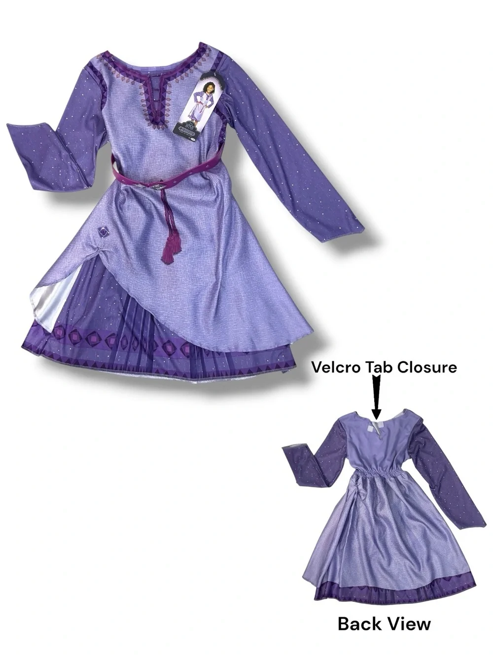 Disney Wish Asha Adventure Dress Up Costume Purple Girls Small 4-6X NEW